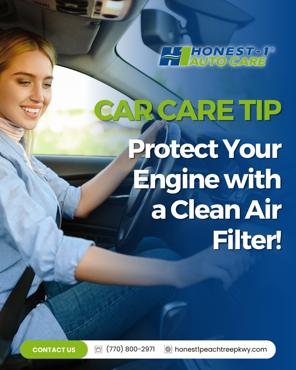 h1johnscreek's tweet image. 🚗 Protect Your Engine with a Clean Air Filter! 🌬️

A clean filter means better performance and savings at the pump! Stop by Honest-1 Johns Creek Auto Repair for an inspection today.

#CarCareTips #AirFilterReplacement #Honest1JohnsCreek #BetterPerformance