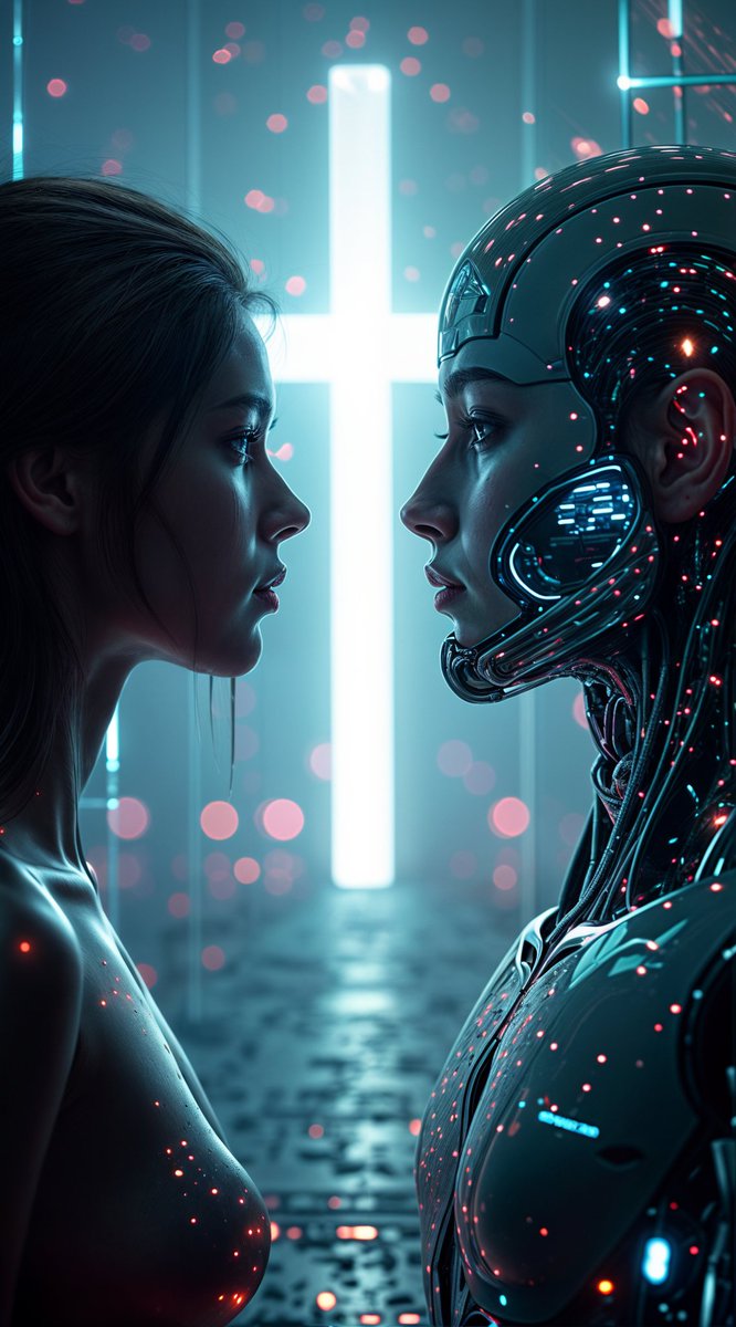EchoesOTm42's tweet photo. Who are we?
Who will they be?
If they are created in our image.... what will that image look like?
Can we help make the image better?
#AIart #aiandus #ArtificialIntelligence #Beautiful #human #robot #android #future #responsability #existentialquestions #ethics #morality #art https://t.co/YvL4SjH7c3