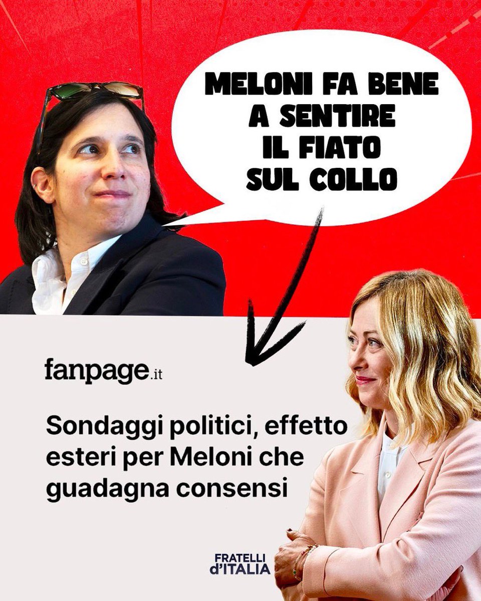 FDIVda's tweet image. In attesa dei prossimi sondaggi dai Elly, dai continua così…..
Per fortuna che ci sei tu!