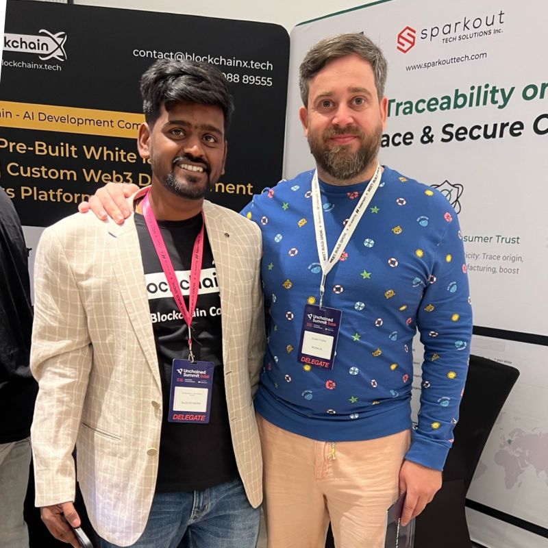 Great connection with Jovan Tisma. We discussed how Web3, blockchain, and tokenization are reshaping industries. 

Meet us at Unchained Summit Dubai | Booth C3

Let’s chat! Schedule your meeting here: lnkd.in/e7hFTQVr

#blockchainx #sparkouttech #unchainedsummit #dubai