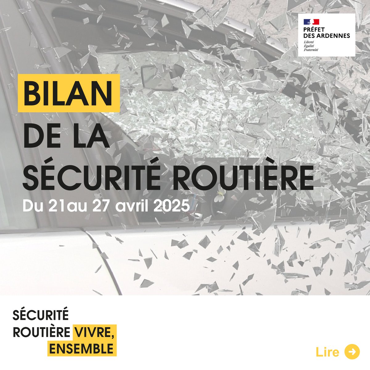 Image de Préfet des Ardennes - 🚔Bilan de la #sécuritéroutière dans les #Ardennes, pour la sem. Du 21/04 au 27/04 2025.
‼️ Alcool
