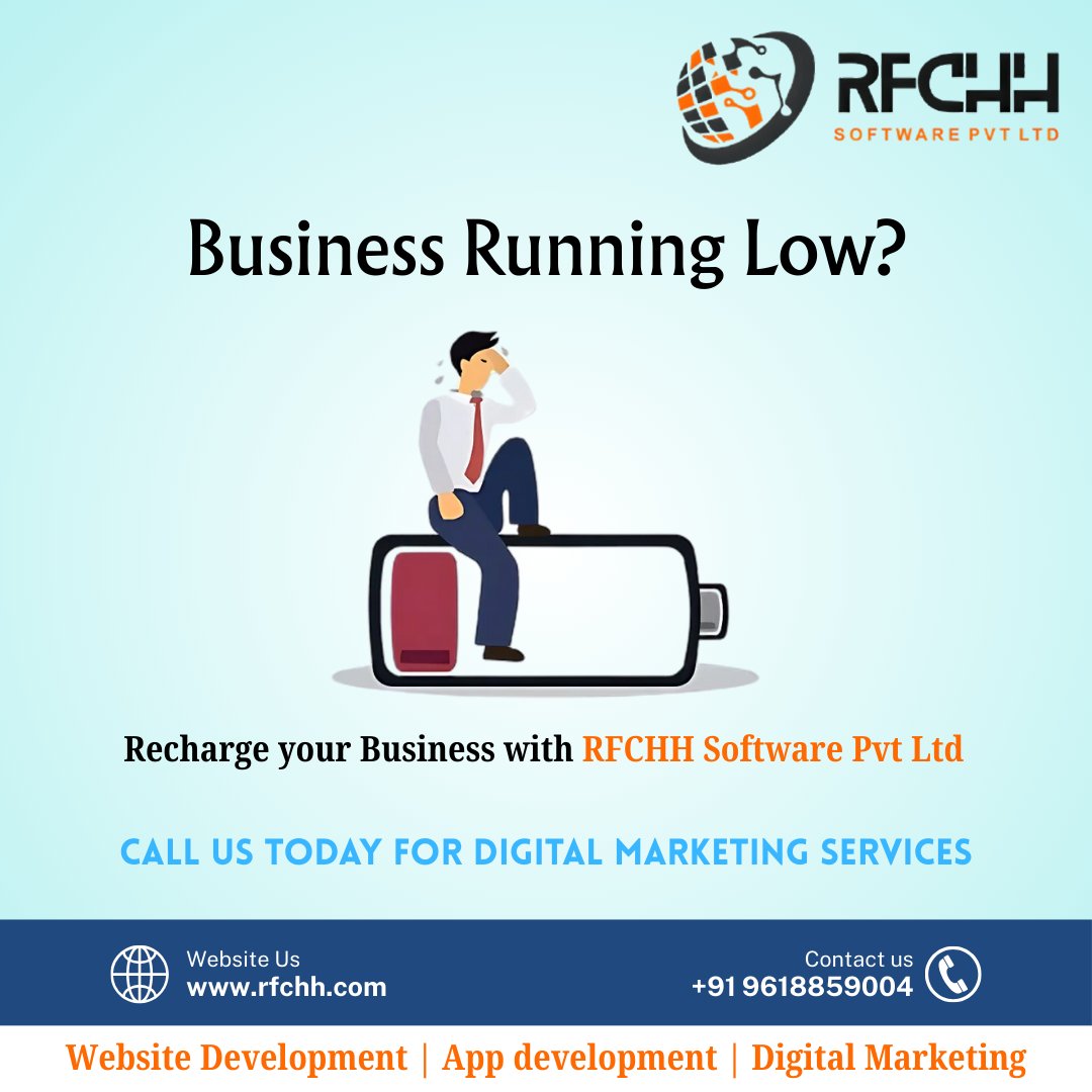 rfchhsoftware's tweet image. 🔋 Is Your Business Running Low?
Feeling like your business battery is drained?
⚡ It’s time to recharge with RFCHH Software Pvt Ltd!

🌐 rfchh.com
📞 +91 96188 59004

#RFCHHSOFTWARE #RFCHHDIGITAL #DigitalMarketing #BusinessBoost #GrowYourBusiness #BusinessRecharge