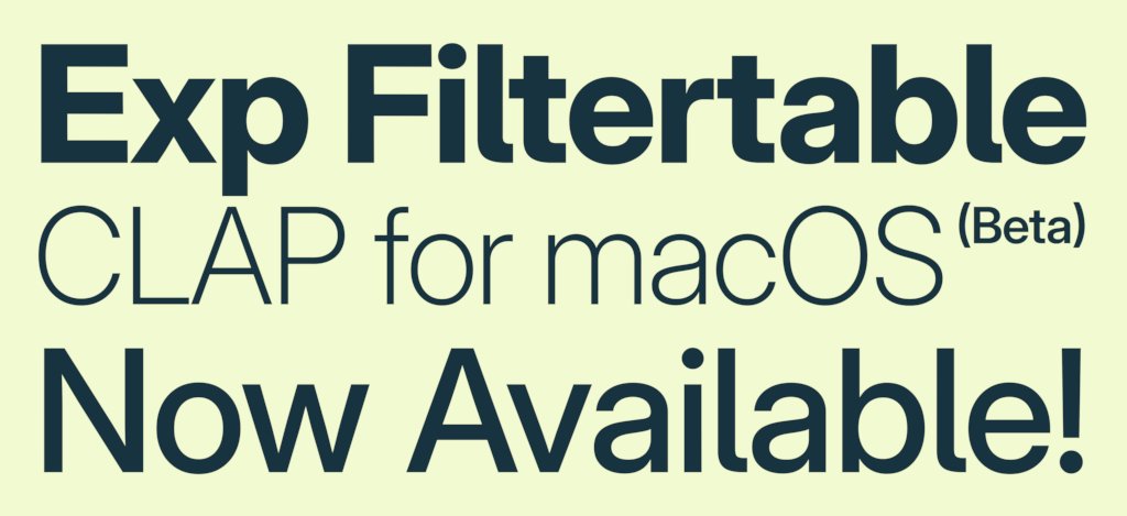 Exp Filtertable (CLAP) for macOS (Beta) Now Available!
Try it out: expdsp.com/downloads
⚠ Currently only CLAP format is supported. VST3 and AUv2 support planned for the future.
#sounddesign #CLAP #macOS