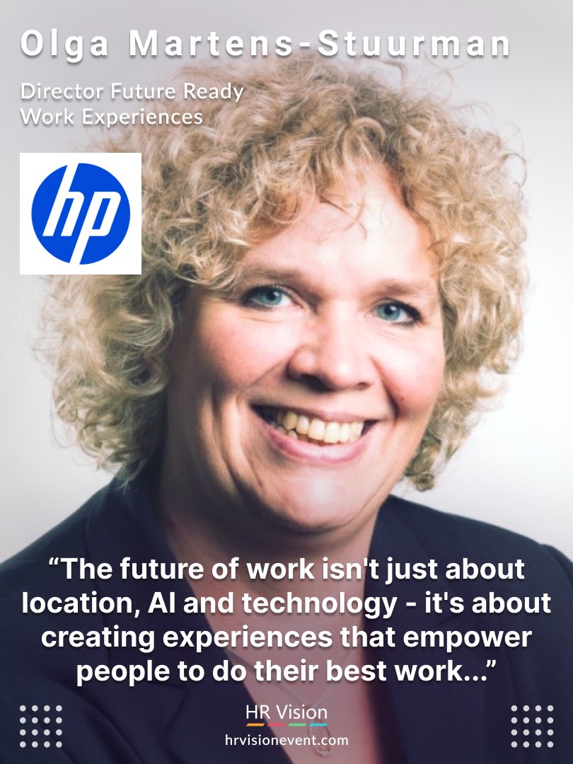 HRVisionEvent's tweet photo. 🚀 Olga Martens-Stuurman, Director Future Ready Work Experiences at @HP, is joining @HRVisionEvent!
She brings powerful insights on reimagining the workplace with people at the center. Don't miss her session on shaping future-ready work experiences that truly empower.
#HRVision #FutureOfWork #EmployeeExperience #Leadership #HR #HumanResources @ILPeventsLondon