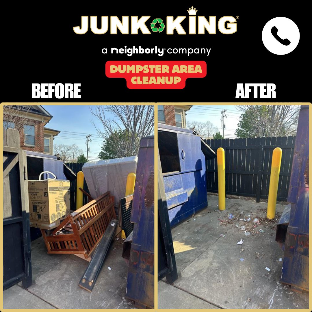 PeninsulaJunk's tweet photo. Overflowing trash and abandoned furniture near your dumpster? Let us clear it out hassle-free. When it's time to get rid of unwanted items, Junk King Peninsula is the name to trust near you. Give us a call today! ✨ https://t.co/TkeA2QOmhH
