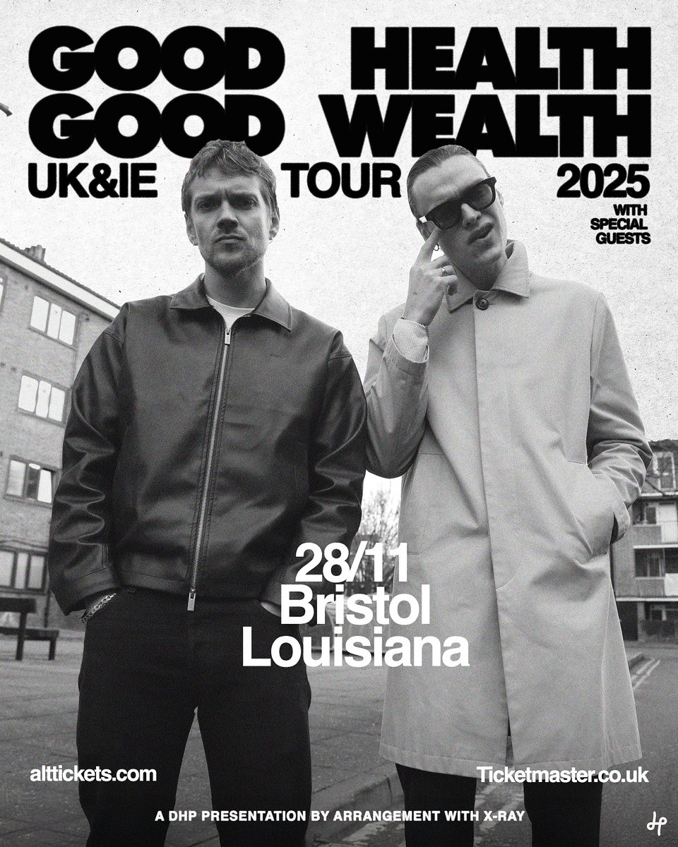 DHP Family (@dhpfamily) on Twitter photo .<a href="/ghgwmusic/">Good Health Good Wealth</a> are bringing their amalgamation of alternative indie and UK hip-hop to Bristol for a show at The Louisiana on Friday 28th November!
Tickets go on sale this Friday at 10am, set a reminder: tinyurl.com/mvmzbr72 .<a href="/ghgwmusic/">Good Health Good Wealth</a> are bringing their amalgamation of alternative indie and UK hip-hop to Bristol for a show at The Louisiana on Friday 28th November!
Tickets go on sale this Friday at 10am, set a reminder: tinyurl.com/mvmzbr72