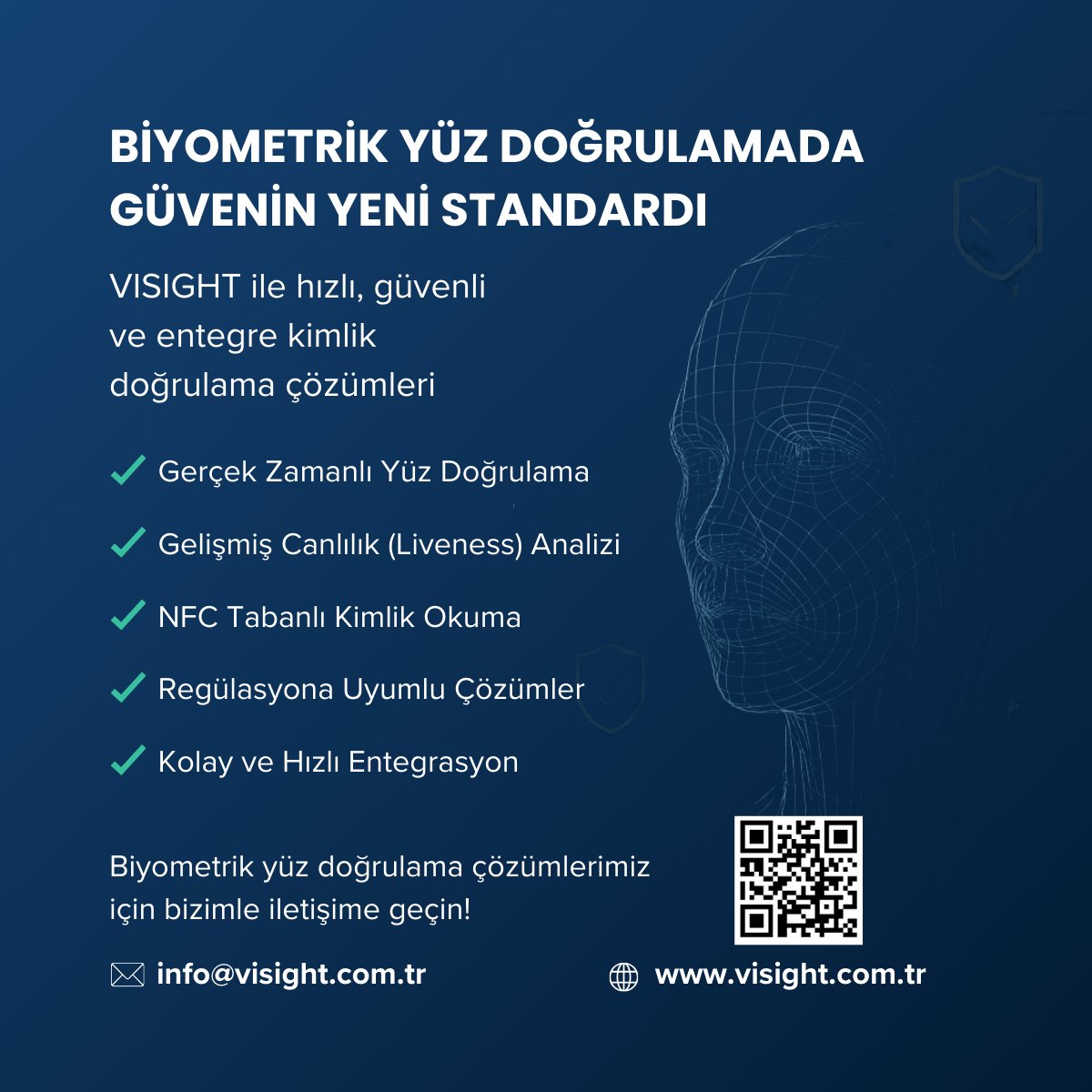 VISIGHT olarak biyometrik yüz doğrulama ve canlılık analizi alanında güncel teknolojiler sunuyoruz.

Biyometrik kimlik doğrulama çözümlerimiz hakkında daha fazla bilgi almak için bizimle iletişime geçin!

📩 visight.com.tr

#VISIGHT #BiometricVerification #AI