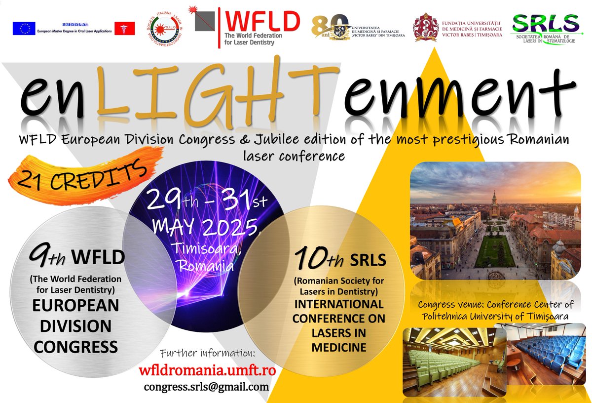 🏢 Centrul de Conferințe al Universității Politehnica Timișoara, Bulevardul Vasile Pârvan Nr 2 B, Timișoara

🗓   29 – 31 Mai 2025

〉〉〉 wfldromania.umft.ro.
🔗 sites.google.com/umft.ro/intern…

ℹ️ umft.ro/event/al-9-lea…