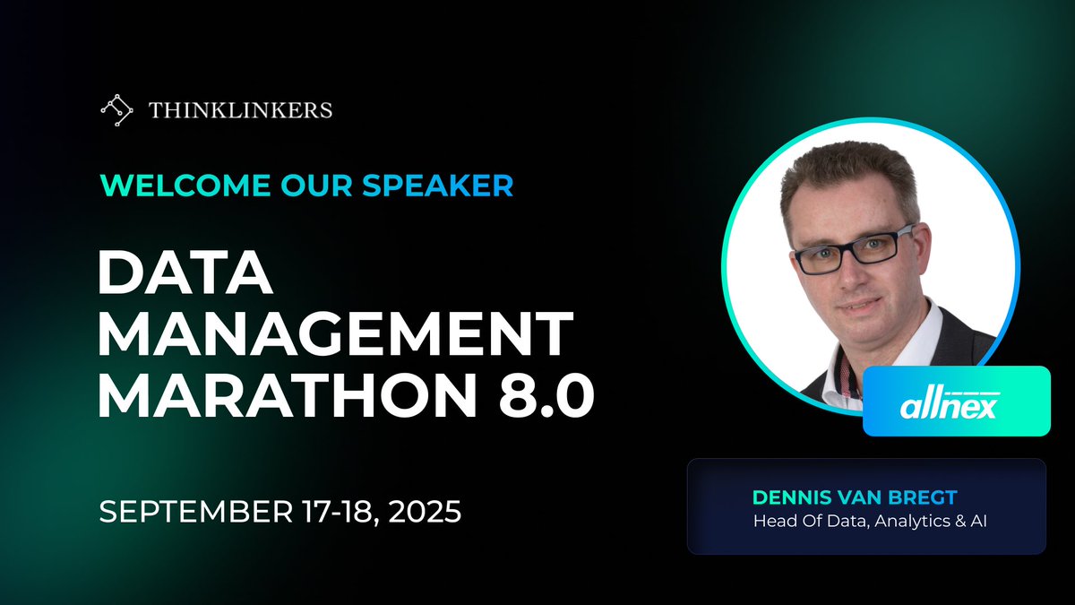Building the future of data, analytics, and AI doesn’t start in 2040-it starts today.

Dennis van Bregt from, will join the online Data Management Marathon 8.0 to show how laying the right foundation now will shape the data-driven enterprise of tomorrow.

thinklinkers.com/events/online/…
