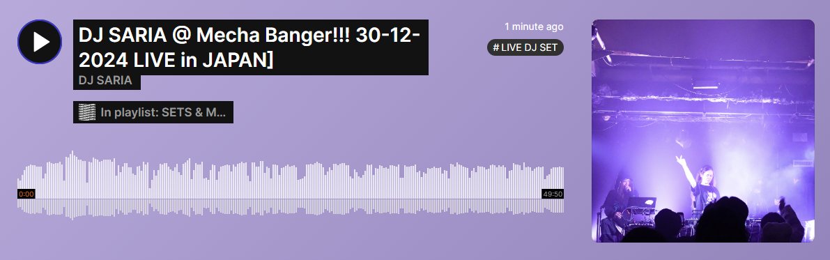 DJ SARIA @ The Sèche, Contraband Circus 02/05 (@dj_saria) on Twitter photo Just posted my #メチャバンガ set to SoundCloud! This was such a fun one, biggest thanks to <a href="/savagestates_t4/">T4TSUYA🛸Savage States</a> for having me and putting on such a killer event! Also big love to <a href="/monogotz/">Numb'n'dub</a> and <a href="/dayox2_s/">DAYOx2</a> for bigging me up during my set 💚
Link in the 🧵 below! Just posted my #メチャバンガ set to SoundCloud! This was such a fun one, biggest thanks to <a href="/savagestates_t4/">T4TSUYA🛸Savage States</a> for having me and putting on such a killer event! Also big love to <a href="/monogotz/">Numb'n'dub</a> and <a href="/dayox2_s/">DAYOx2</a> for bigging me up during my set 💚
Link in the 🧵 below!