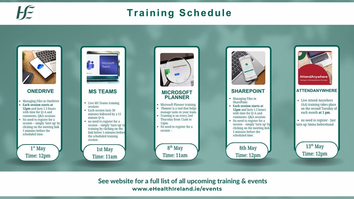 HSE Technology and Transformation (@hsetandt) on Twitter photo 🔊Live Training for all <a href="/HSELive/">HSE Ireland</a> Staff! 💻
Develop the skills to transform your workflow, with expert-lead sessions on #AttendAnywhere, #MSTeams, #SharePoint, #OneDrive & #MicrosoftPlanner.
📅 Find upcoming dates & times on our website➡️
pulse.ly/qknm8xxvez
<a href="/jcwemyss/">Joyce Shaw</a> 🔊Live Training for all <a href="/HSELive/">HSE Ireland</a> Staff! 💻
Develop the skills to transform your workflow, with expert-lead sessions on #AttendAnywhere, #MSTeams, #SharePoint, #OneDrive & #MicrosoftPlanner.
📅 Find upcoming dates & times on our website➡️
pulse.ly/qknm8xxvez
<a href="/jcwemyss/">Joyce Shaw</a>