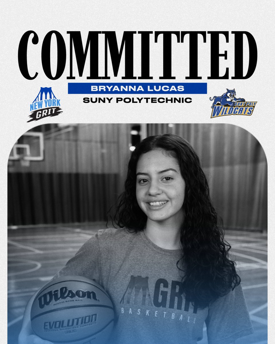 New York Grit (@newyorkgrit) on Twitter photo Big moves from last year’s captain of the Elite team, @bryannalucas2025 🏀🎓 We’re so proud to share that she’s officially committed to play for the <a href="/polywildcats/">SUNY Poly Wildcats</a> at SUNY Polytechnic! GRIT family forever—go show out, Wildcat 🐾💪🏽
#GRITstrong Big moves from last year’s captain of the Elite team, @bryannalucas2025 🏀🎓 We’re so proud to share that she’s officially committed to play for the <a href="/polywildcats/">SUNY Poly Wildcats</a> at SUNY Polytechnic! GRIT family forever—go show out, Wildcat 🐾💪🏽
#GRITstrong