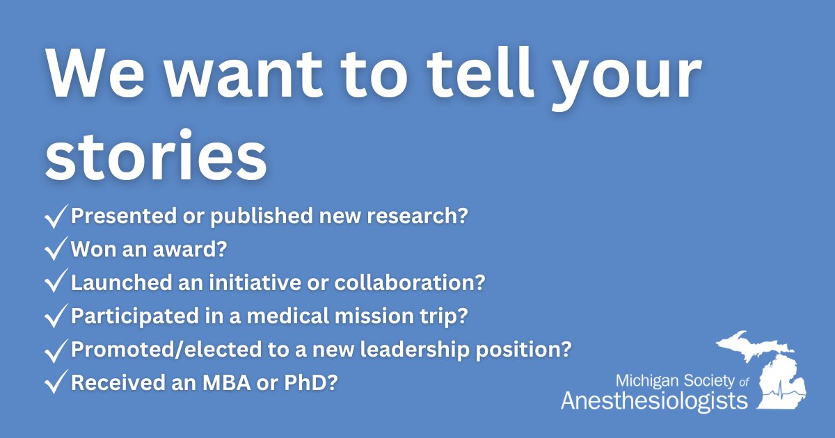 MSA wants to tell the stories of our innovative and dedicated members across the state. Share your accomplishments with us: forms.gle/bDzwNm5amq5MGH…