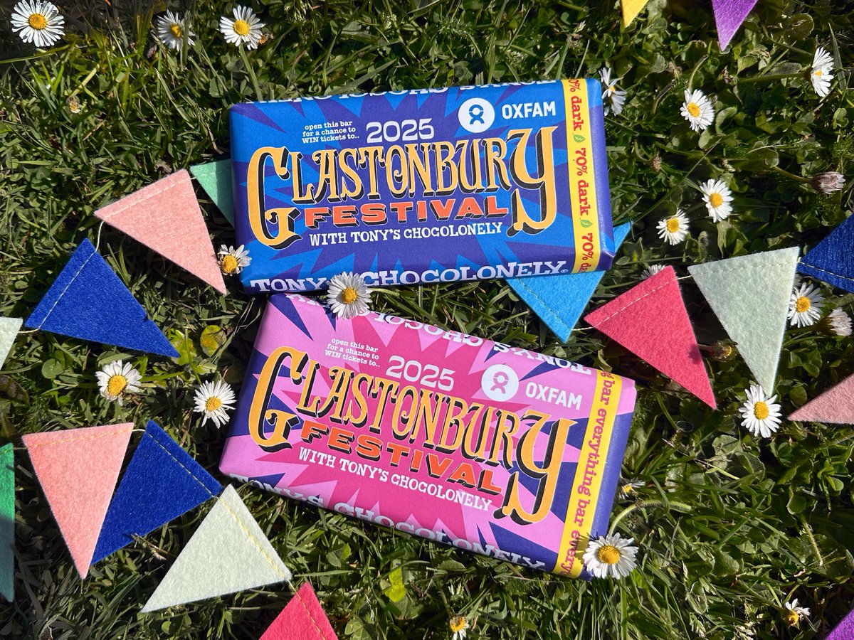 Third time’s a charm?🎤🎪🍫 we’ve teamed up with <a href="/oxfamgb/">Oxfam</a> and <a href="/glastonbury/">Glastonbury Festival</a>  again, to give away x5 pairs of Glastonbury tickets hidden within these limited-edition bars! Available only at Oxfam Shops online + in-store. What’re you waiting for? Let the hunt begin!