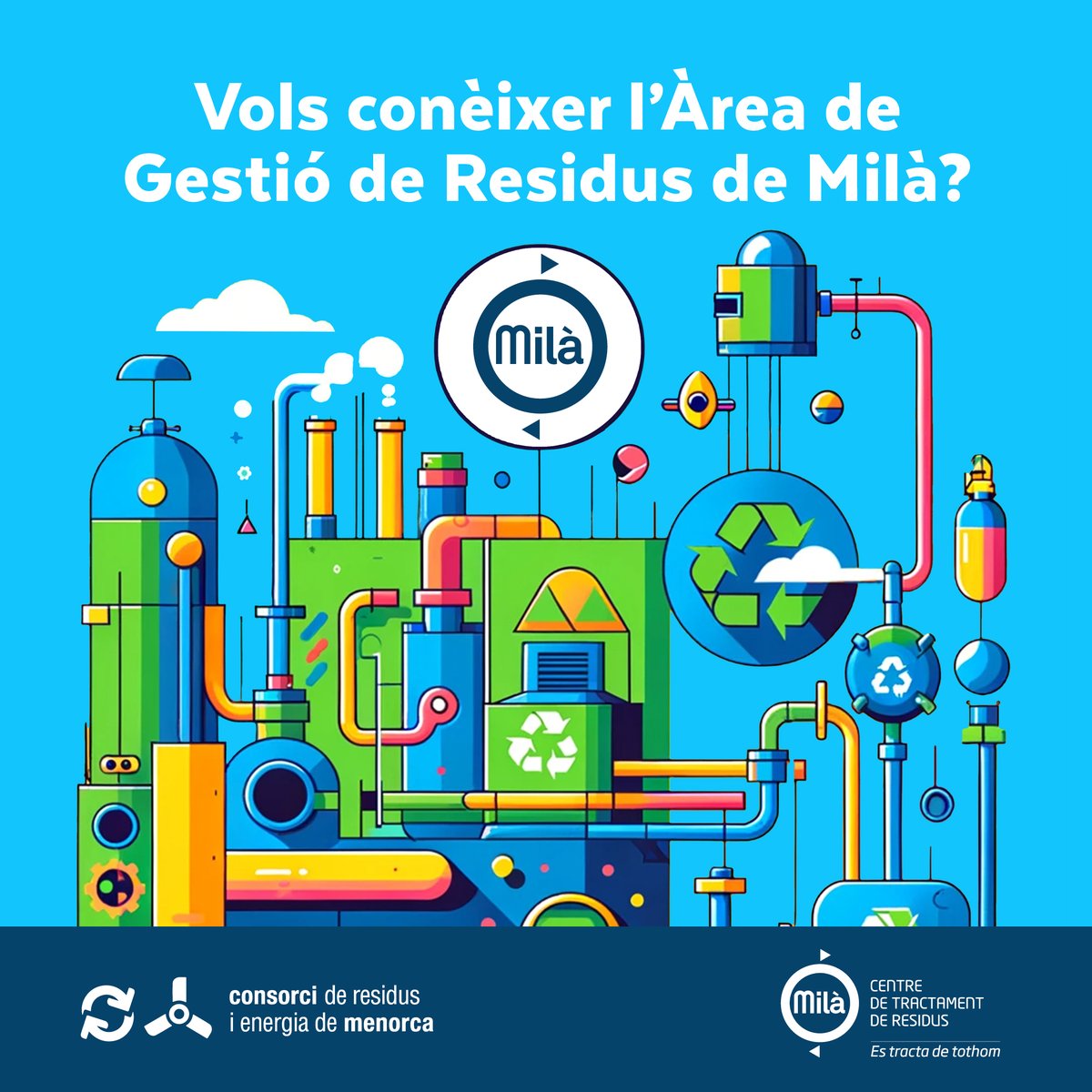 📣La pròxima visita guiada a #Milà serà dijous 8 de maig ✍️📅

Com sempre, us obrim les portes de l’Àrea de Gestió de Residus per mostrar-vos totes les instal·lacions en funcionament.

📆 DIJOUS 8 DE MAIG
🕠 De 17.00 a 18.00 h

🌐 Inscripcions gratuïtes: cremenorca.org/Sol/FormSol.as…