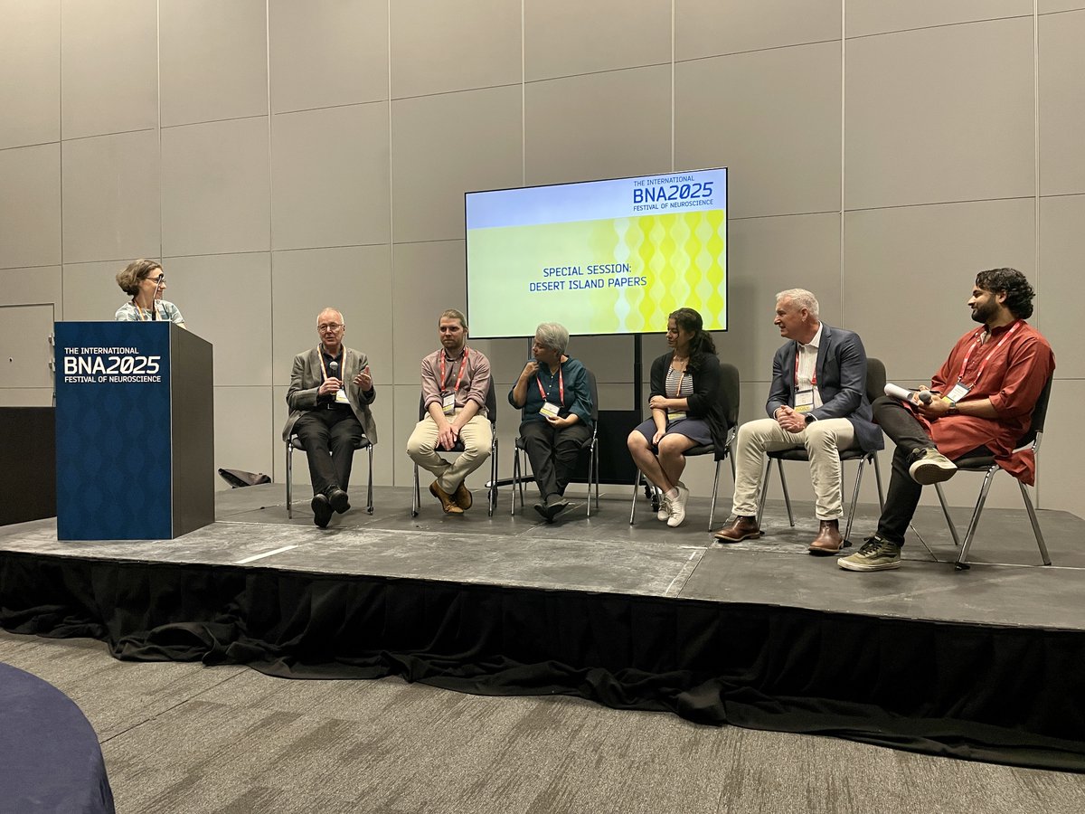 FENS (@fensorg) on Twitter photo 🔴 Live from #BNA2025 in Liverpool! 🇬🇧
🎤 During this morning's Special Session, titled “Desert Island Papers,” we heard from Prof. John Foxe, Editor-in-Chief of <a href="/EJNeuroscience/">European Journal of Neuroscience</a>, Prof. Shubha Tole, President-Elect of <a href="/IBROorg/">IBRO - International Brain Research Organization</a> and advisor for <a href="/network_alba/">ALBA Network</a>, and Prof. Adrian Bird, 🔴 Live from #BNA2025 in Liverpool! 🇬🇧
🎤 During this morning's Special Session, titled “Desert Island Papers,” we heard from Prof. John Foxe, Editor-in-Chief of <a href="/EJNeuroscience/">European Journal of Neuroscience</a>, Prof. Shubha Tole, President-Elect of <a href="/IBROorg/">IBRO - International Brain Research Organization</a> and advisor for <a href="/network_alba/">ALBA Network</a>, and Prof. Adrian Bird,