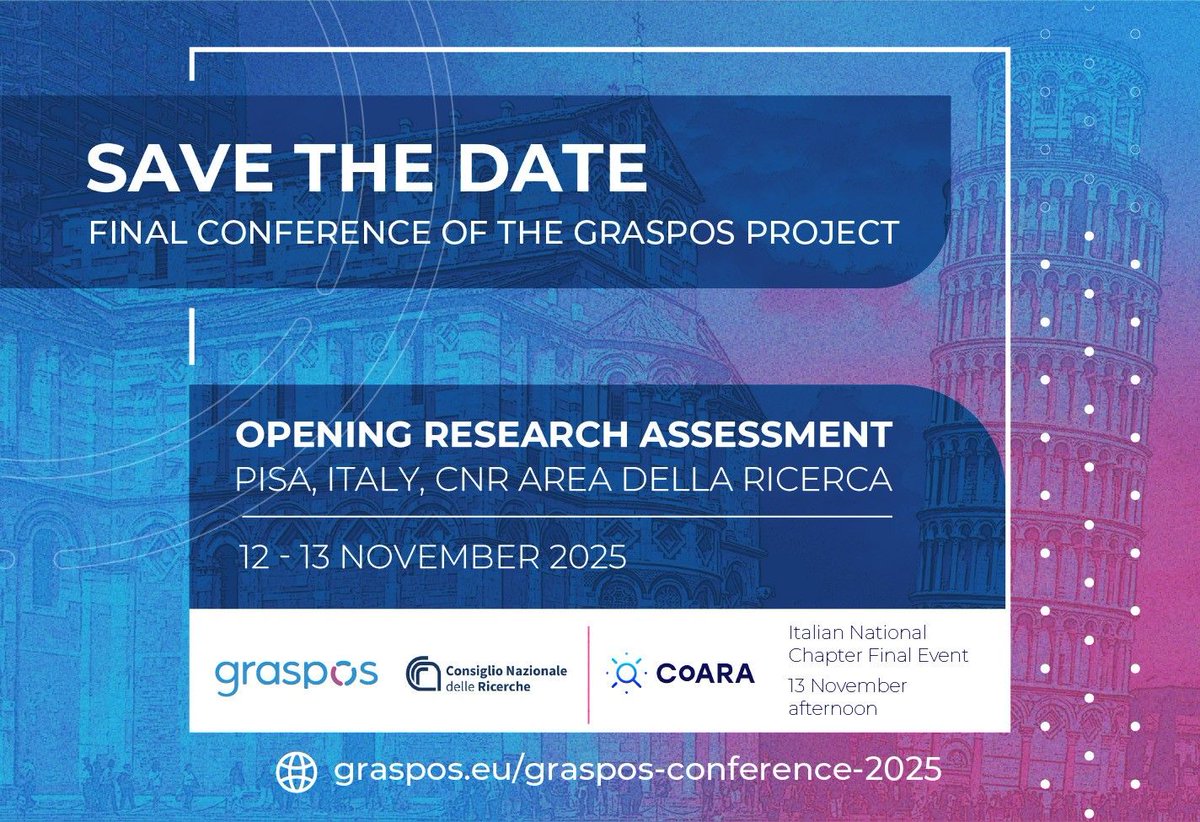 Olemme mukana tutkijan ja tutkimuksen arviointia Euroopassa kehittävässä <a href="/GraspOS_project/">GraspOS</a> :issa, jonka päätöskonferenssi Italiassa lähestyy – laita 12.–13.11. kalenteriisi! Ohjelma ➡️ graspos.eu/graspos-confer… 
#OpeningRA #ResearchAssessemnt #OpenScience 

x.com/GraspOS_projec…