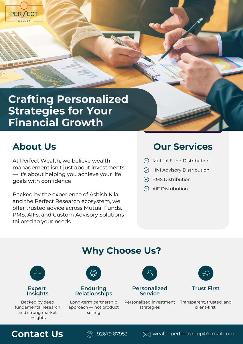 Perfect Wealth (@perfectwealth_) on Twitter photo Crafting Personalized Strategies for Your Financial Growth
At Perfect Wealth, we believe wealth management isn't just about investments — it's about helping you achieve your life goals with confidence.
Backed by the experience of <a href="/ashishkila/">ashish kila</a> and the Perfect Research Crafting Personalized Strategies for Your Financial Growth
At Perfect Wealth, we believe wealth management isn't just about investments — it's about helping you achieve your life goals with confidence.
Backed by the experience of <a href="/ashishkila/">ashish kila</a> and the Perfect Research