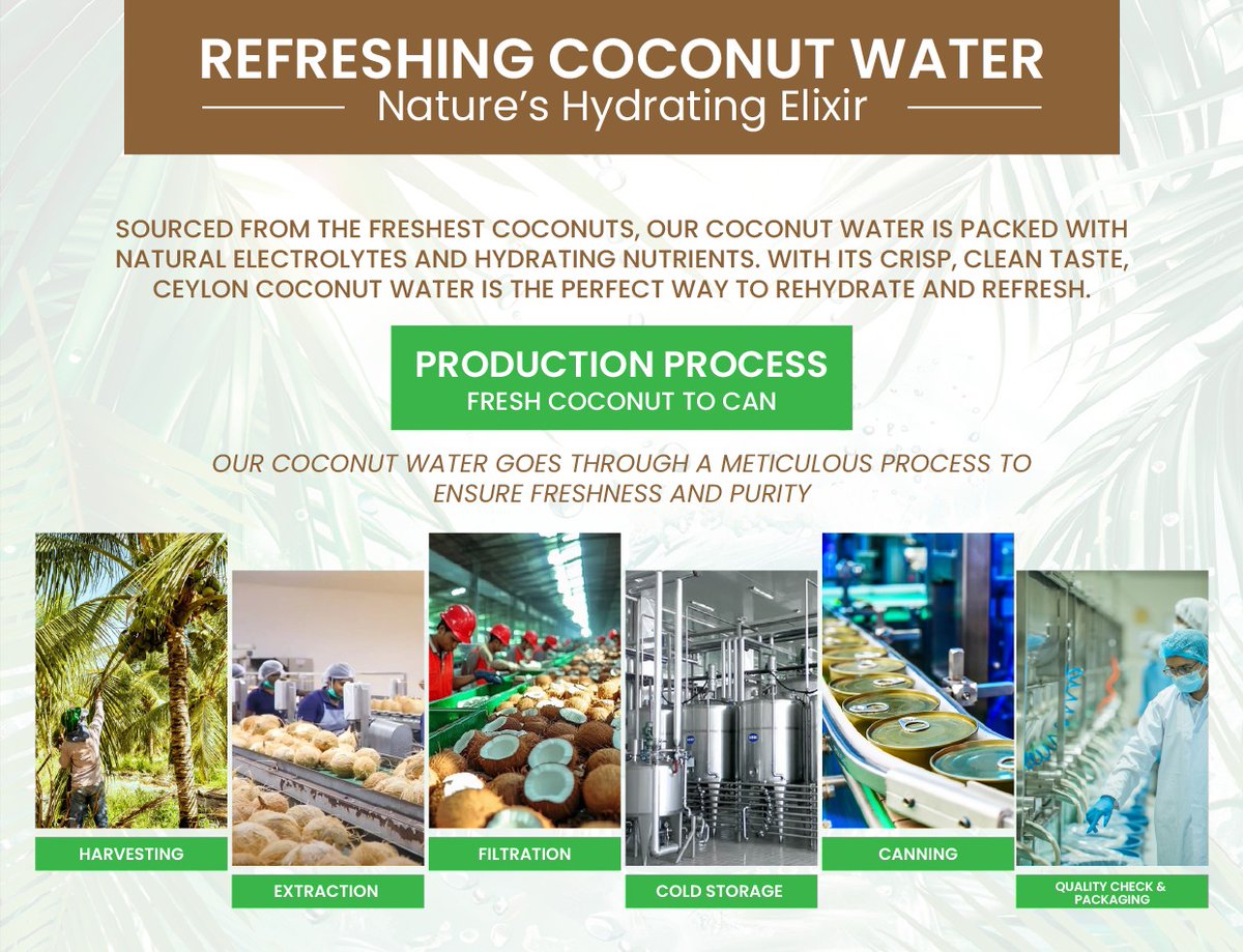 Fresh Coconut Water
Refreshing Coconut Water   🌱 No   middlemen = BEST prices for bulk buyers.    Want samples?   WhatsApp +94 750 877877! #water #coconutwater #coconutwatercan