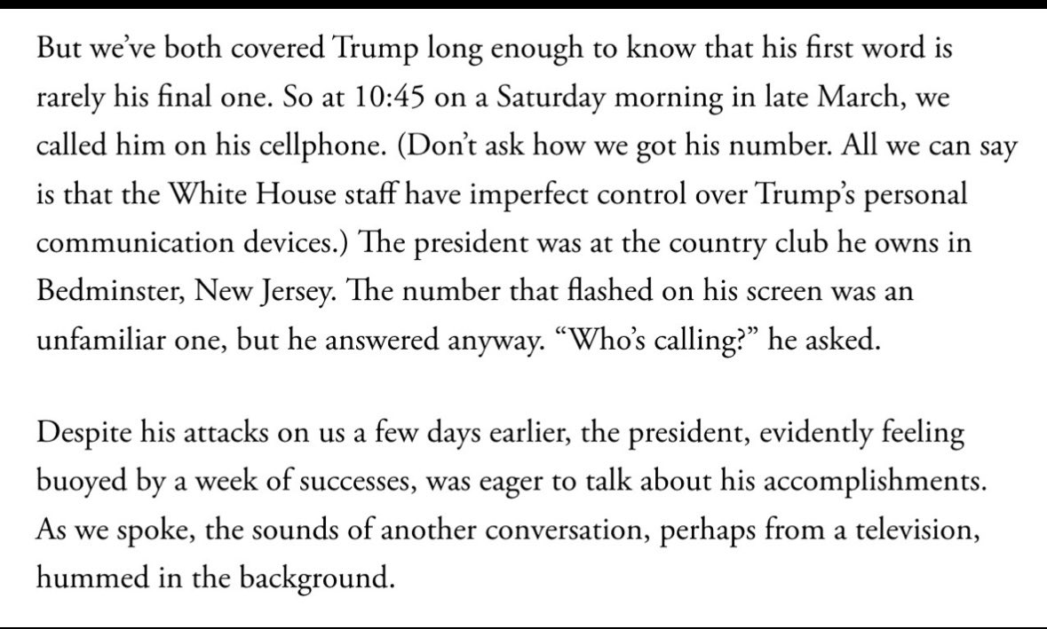 Michael Scherer (@michaelscherer) on Twitter photo Donald Trump canceled an interview with <a href="/AshleyRParker/">Ashley Parker</a> and me, and then publicly attacked our integrity.
So we called his cell and he picked up and spoke at length. He called weeks later at 1:28 am and later invited for an Oval Office interview.
Read: theatlantic.com/magazine/archi… Donald Trump canceled an interview with <a href="/AshleyRParker/">Ashley Parker</a> and me, and then publicly attacked our integrity.
So we called his cell and he picked up and spoke at length. He called weeks later at 1:28 am and later invited for an Oval Office interview.
Read: theatlantic.com/magazine/archi…