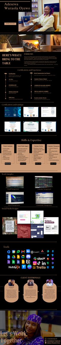 Hey everyone.... After months of planning I have finally being able to complete my portfolio design it showcases some of the work I’m most passionate about. 
you can click the link below to check it out and let’s connect!
tee-vibez.my.canva.site/virtual-assist…