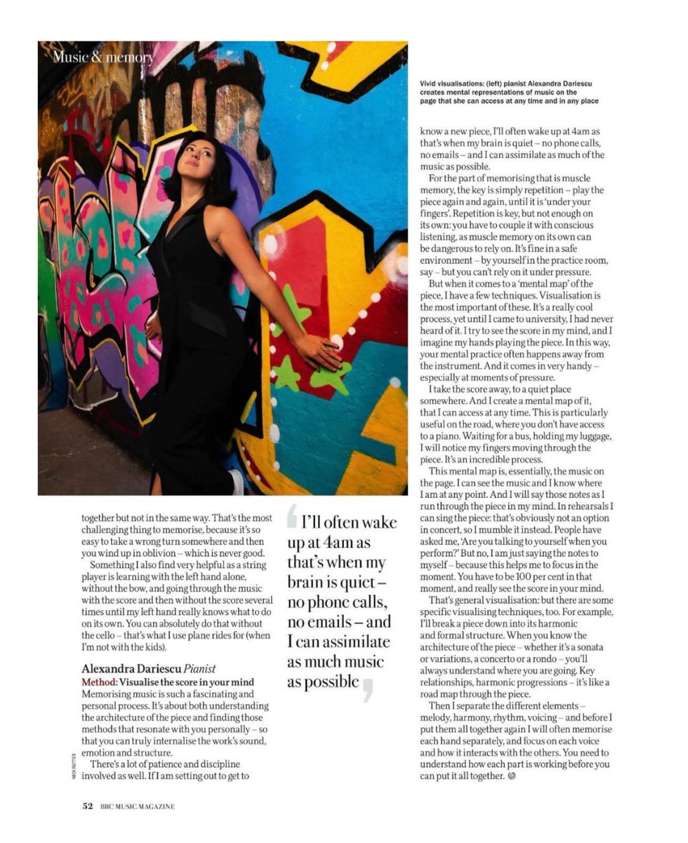 Alexandra Dariescu (@alexdariescu) on Twitter photo Psst… want to know how we really remember all that music? 🎶🧠 This month’s <a href="/MusicMagazine/">BBC Music Magazine</a> spills the beans in “The Art of Memorising”! In brilliant company with Sir Stephen Hough, Tasmin Little and Sarah Connolly as we share our tricks, tales and a few memory adventures 🤫 Psst… want to know how we really remember all that music? 🎶🧠 This month’s <a href="/MusicMagazine/">BBC Music Magazine</a> spills the beans in “The Art of Memorising”! In brilliant company with Sir Stephen Hough, Tasmin Little and Sarah Connolly as we share our tricks, tales and a few memory adventures 🤫