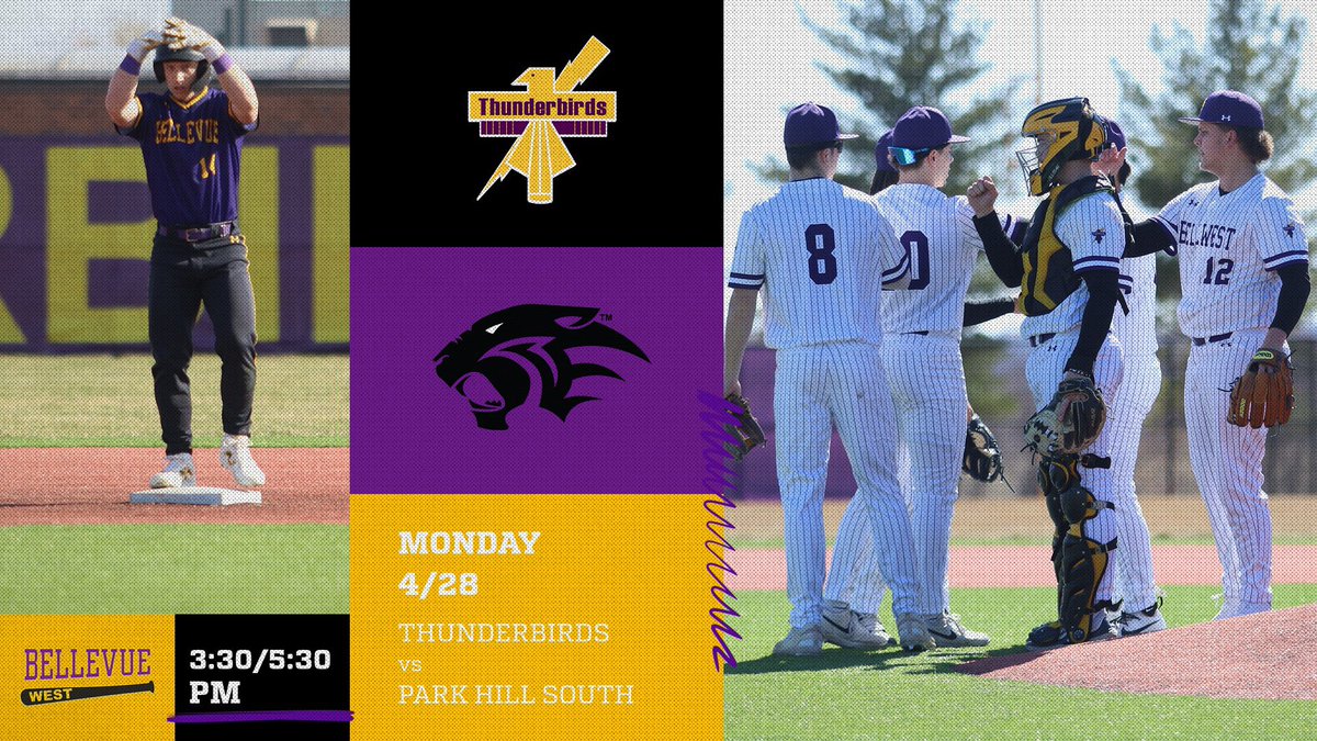 Bellevue West Thunderbirds Baseball (@t_birdsbaseball) on Twitter photo *SENIOR NIGHT* - Games 22 & 23 - BW vs. Park Hill South - 3:30PM/5:30PM - @ Bellevue West. Senior Ceremony will be between games 1 & 2 (roughly 5:30). #TOGETHER #TBIRDSBASEBALL #SeniorNight <a href="/Drew_grego/">Drew Grego</a> <a href="/WoodardBrayden/">brayden woodard</a> <a href="/25cmadden/">COLE MADDEN</a> <a href="/zackpinneo/">zack</a> <a href="/GriffinBal81120/">Griffin Baltzell</a> *SENIOR NIGHT* - Games 22 & 23 - BW vs. Park Hill South - 3:30PM/5:30PM - @ Bellevue West. Senior Ceremony will be between games 1 & 2 (roughly 5:30). #TOGETHER #TBIRDSBASEBALL #SeniorNight <a href="/Drew_grego/">Drew Grego</a> <a href="/WoodardBrayden/">brayden woodard</a> <a href="/25cmadden/">COLE MADDEN</a> <a href="/zackpinneo/">zack</a> <a href="/GriffinBal81120/">Griffin Baltzell</a>