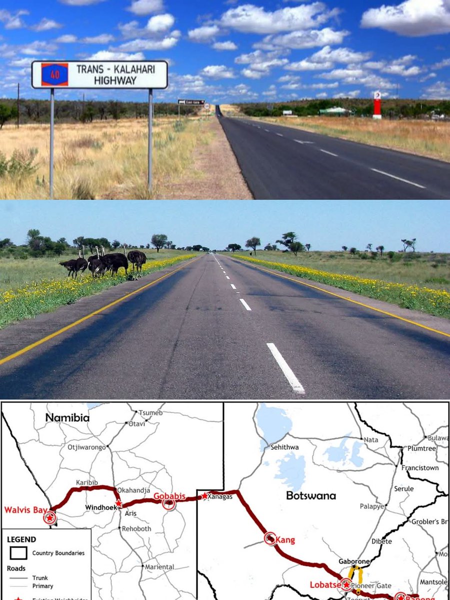 trans kalahari highway 🛣 1800 namibia  bostwana south Africa