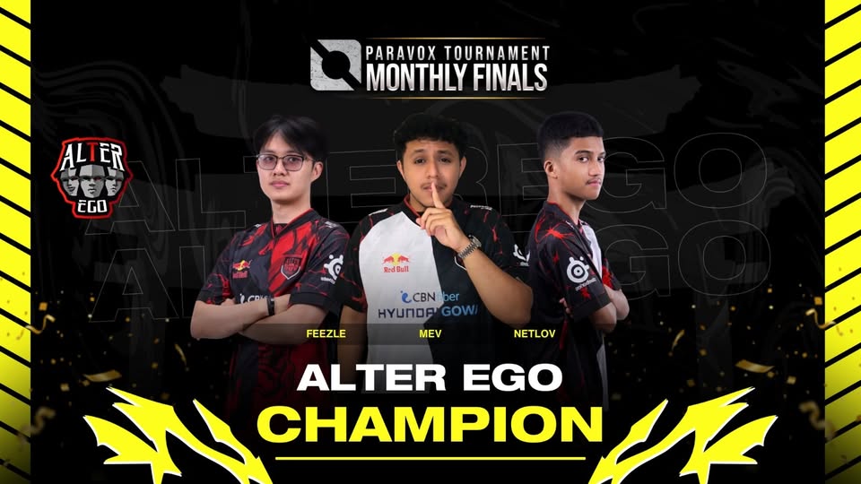 PARAVOX (@paravox_game) on Twitter photo Congratulations to <a href="/AlterEgo_IDN/">ALTER EGO ESPORTS</a> 🇮🇩 for becoming our MONTHLY FINALS Champion for April 2025!
STANDINGS:
1st- ALTER EGO 🇮🇩
2nd-BLACKLIST INTERNATIONAL 🇵🇭
3rd- LOOKING FOR TEAM (LFT) 🇮🇩
4th- Free Agents (PH) 🇵🇭
5th- NEWBIE FRENZY 🇮🇩
6th-ONYX REVENANTS 🇵🇭
#PARAVOX Congratulations to <a href="/AlterEgo_IDN/">ALTER EGO ESPORTS</a> 🇮🇩 for becoming our MONTHLY FINALS Champion for April 2025!
STANDINGS:
1st- ALTER EGO 🇮🇩
2nd-BLACKLIST INTERNATIONAL 🇵🇭
3rd- LOOKING FOR TEAM (LFT) 🇮🇩
4th- Free Agents (PH) 🇵🇭
5th- NEWBIE FRENZY 🇮🇩
6th-ONYX REVENANTS 🇵🇭
#PARAVOX