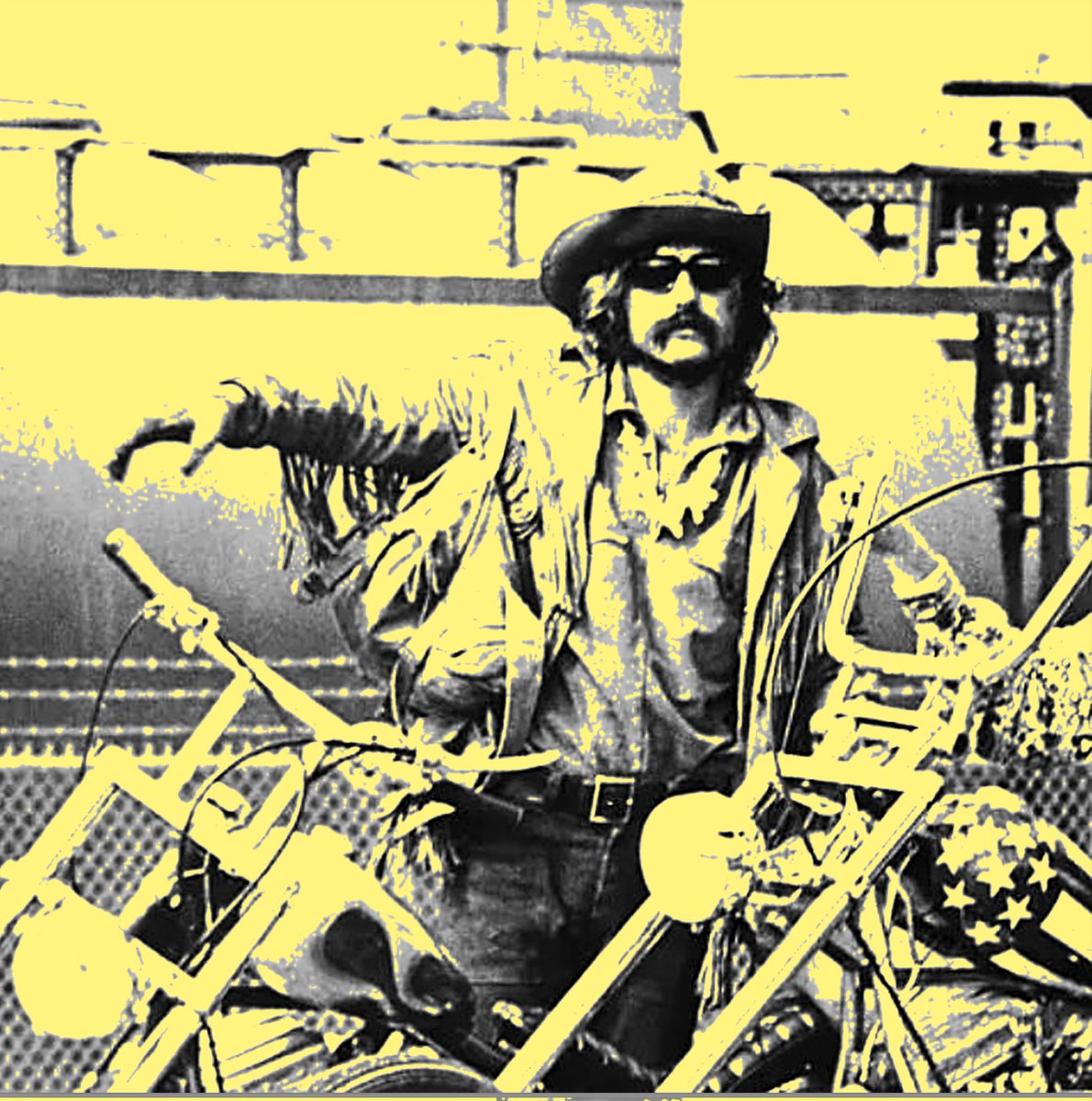 MickPuck's tweet image. Our local ace printer Grant just made me a killer large-size canvas print of this which we'll be displaying every night on our tour. Might be stage, might be venue lobbies. #TheWaterboys #LifeDeathAndDennisHopper #DennisHopper #EasyRider #RockAndRoll