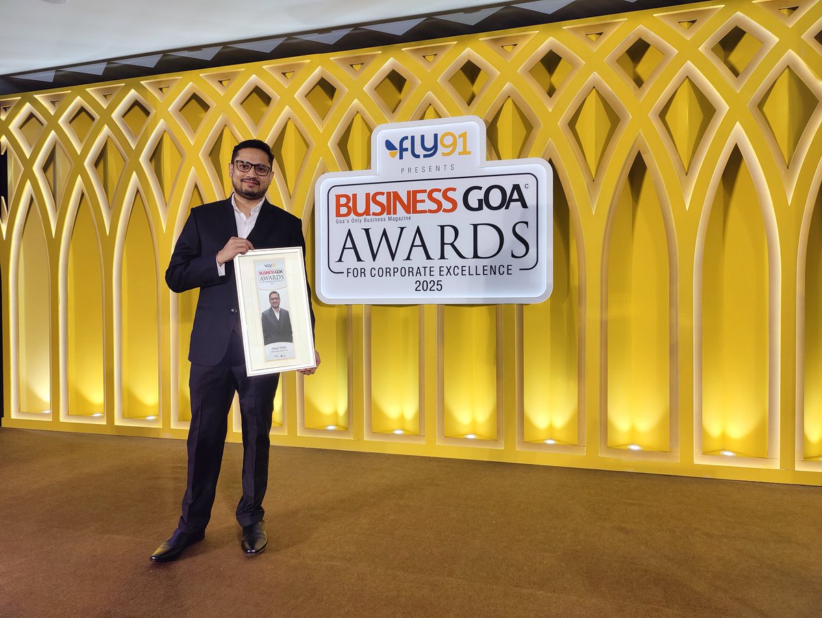 mayurvirkar's tweet photo. Honored to receive the "Tech Leader of the Year 2025" award! Grateful to Business Goa, MLA Vijai Sardesai, mentors, and the CodeMax team.  ✨🤩

My vision? Bring global opportunities to Goa. My mission? Build CodeMax into a ₹1,000 Cr company employing 1,000 Goans. 🚀 https://t.co/ZYF2GVG1Zz