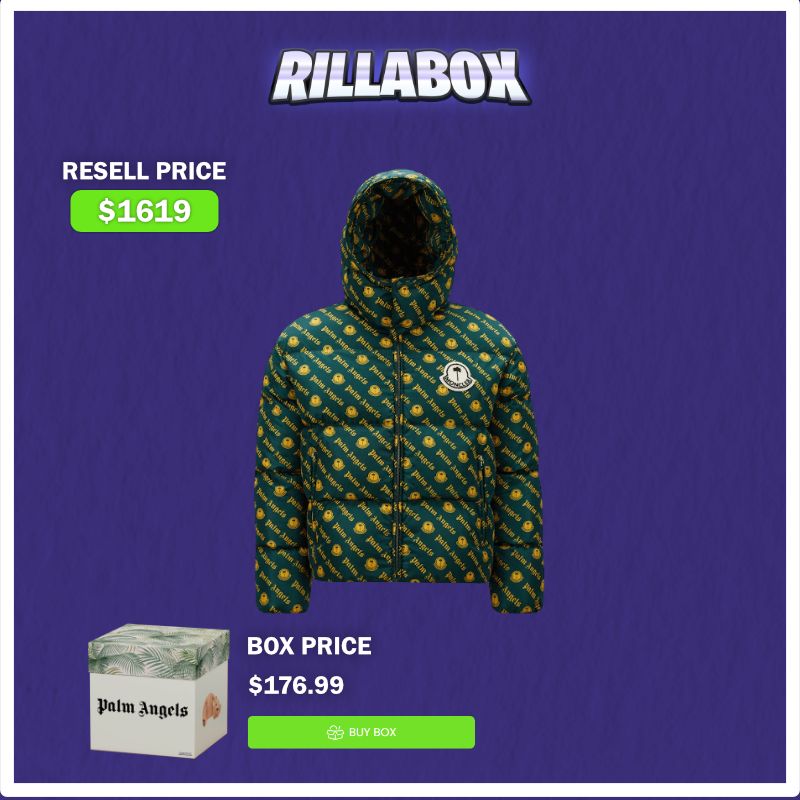 RillaBox's tweet photo. $176.99➡️$1619

Unbox this Moncler x Palm Angels Thompson Jacket worth $1619 in our Palm Angels box👌

Reply if you would KEEP or SELL this to win FREE credit👇