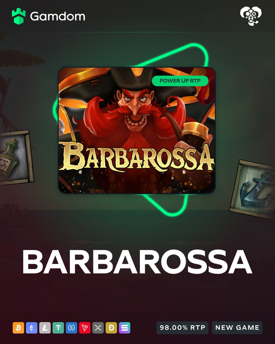 🏴‍☠ New Exclusive: Barbarossa Power Up RTP by Peter &amp; Sons! 🏴‍☠

Set sail with the legendary Barbarossa and experience a POWERED-UP 98% RTP exclusively on Gamdom! ⛵

-💚 + 🔁 + Tag a Friend + Drop your userID for a shot at free spins!