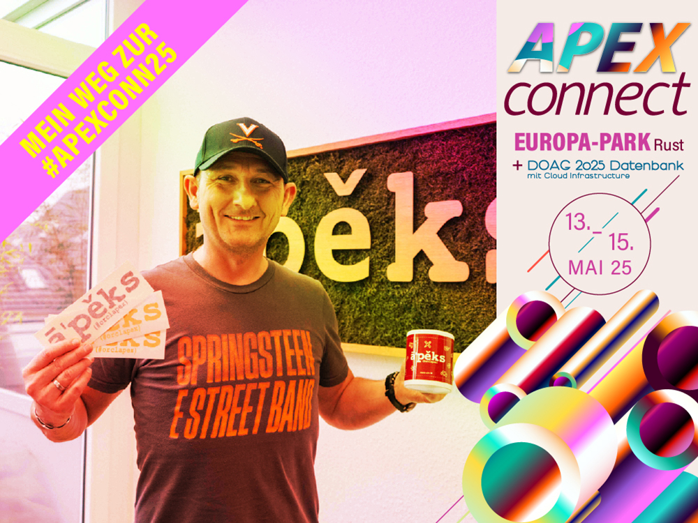 DOAG e.V. (@doagev) on Twitter photo Countdown zur #apexconn25 – in 15 Tagen ist es soweit 🎢 🎙️🍻 <a href="/beckerman_maik/">Maik Becker 🇺🇦</a>, Programmkomitee, erzählt uns in "Mein Weg zur APEX...", warum das Event für ihn so einzigartig ist ➡️ scomp.ly/BjRKPzg
Tickets 🔗 scomp.ly/QDJr8Kl
Highlights 🔗 scomp.ly/NAWGw6B Countdown zur #apexconn25 – in 15 Tagen ist es soweit 🎢 🎙️🍻 <a href="/beckerman_maik/">Maik Becker 🇺🇦</a>, Programmkomitee, erzählt uns in "Mein Weg zur APEX...", warum das Event für ihn so einzigartig ist ➡️ scomp.ly/BjRKPzg
Tickets 🔗 scomp.ly/QDJr8Kl
Highlights 🔗 scomp.ly/NAWGw6B