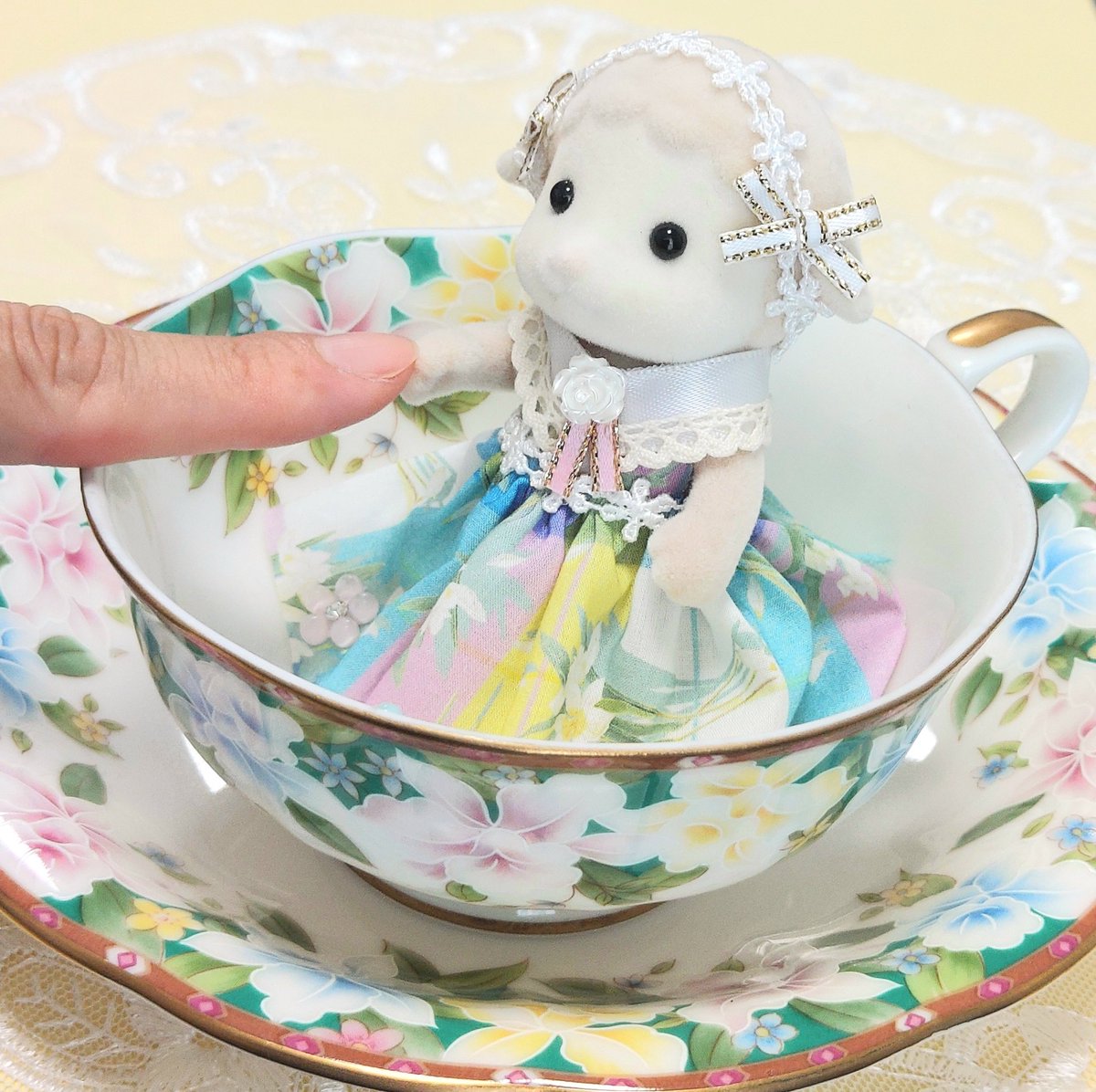 ハイタッチして元気をもらうのです
#シルバニアファミリー
#ハンドメイド