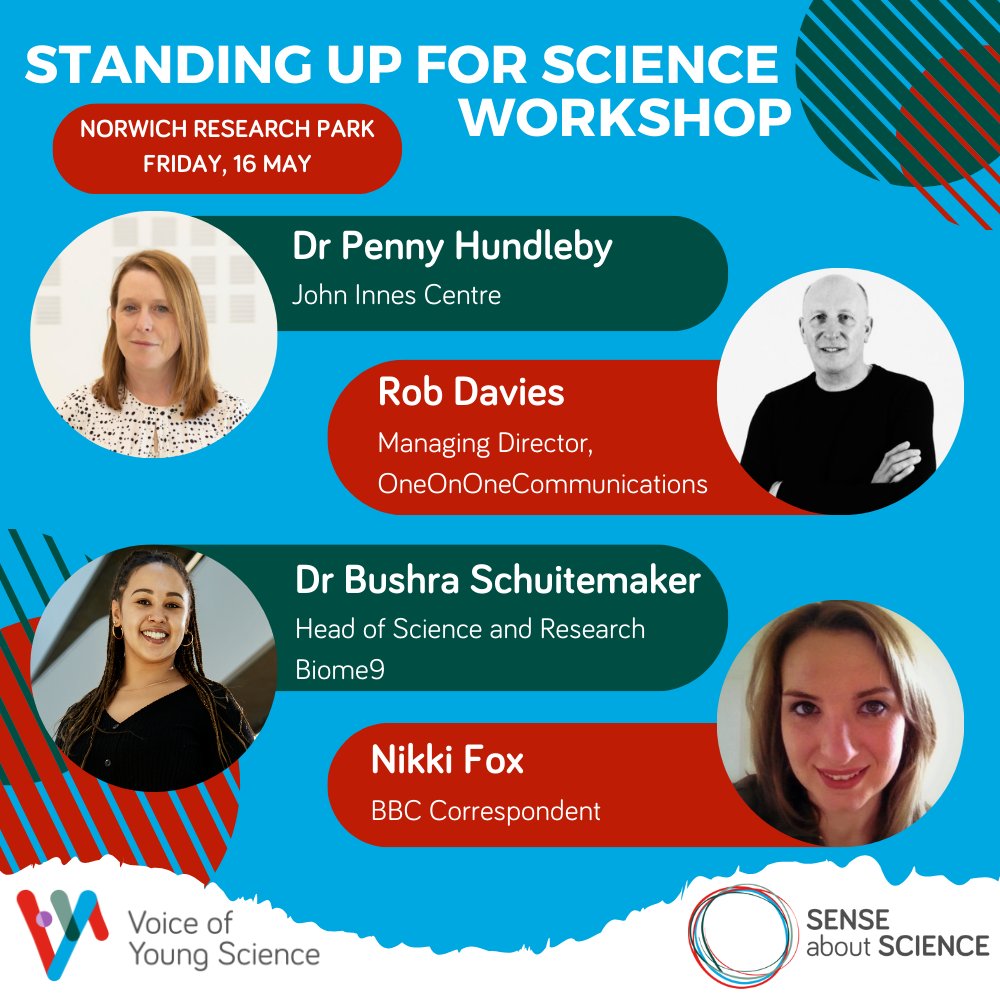 AMIposts's tweet image. Be inspired to stand up for science and research! AMI members are invited to @voiceofyoungsci's free workshop for #ECRs on 16 May at Norwich Research Park. Applications are now open (deadline: 9 May): bit.ly/SufS_Norwich_2…