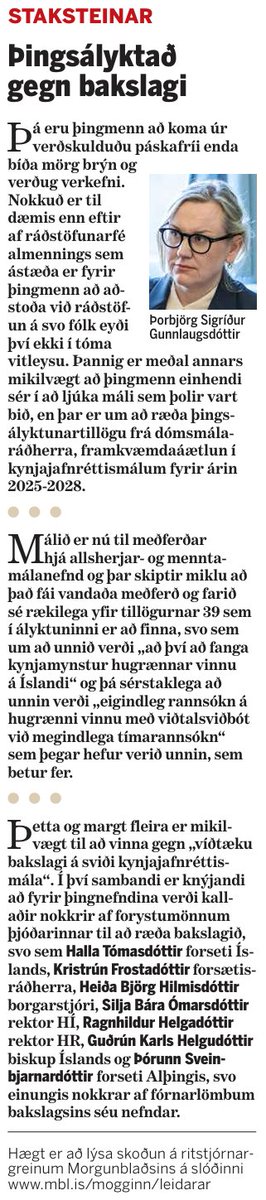 Góðir Staksteinar um bakslags-blaðrið.