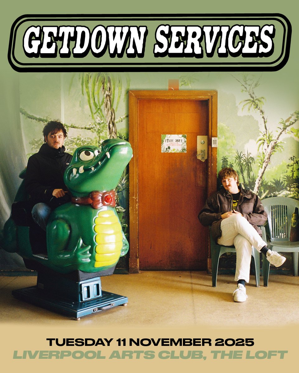 artsclublpool's tweet image. JUST ANNOUNCED
Genre-defying duo Getdown Services will be coming to Arts Club on the 11th November
Tickets are on sale Friday at 10am