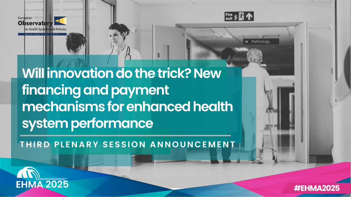 European Health Management Association (@ehmainfo) on Twitter photo #EHMA2025 Plenary Session 3 Announcement 🎯
This session will include insights and contributions from <a href="/OBShealth/">European Observatory on Health Systems & Policies</a>
As financial pressures on health systems grow and populations age, the need for smarter, more sustainable care models is urgent.
Join us at Plenary Session 3 as we #EHMA2025 Plenary Session 3 Announcement 🎯
This session will include insights and contributions from <a href="/OBShealth/">European Observatory on Health Systems & Policies</a>
As financial pressures on health systems grow and populations age, the need for smarter, more sustainable care models is urgent.
Join us at Plenary Session 3 as we