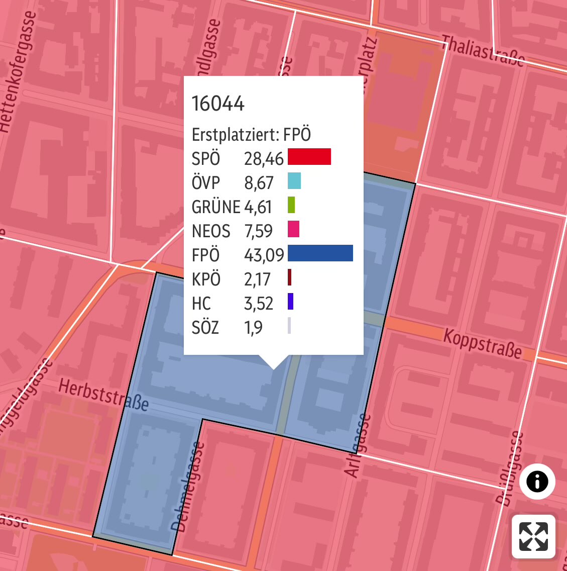 Alle Jahre wieder wählt im Wiener Bezirk Ottakring ein einziges Wahllokal die FPÖ zu stärksten Kraft: die Polizeisiedlung