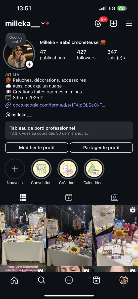 Coucou ici ! 

Juste pour info, je suis beaucoup plus active sur insta sur : milleka__ (2 tirets du bas)
J’annonce tous mes projets crochet etc là-bas et j’ai d’ailleurs besoin de votre aide pour les sondages en story du moment 👀