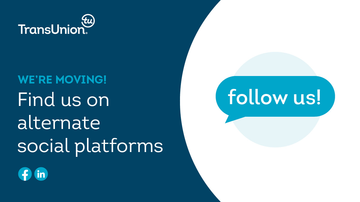 We’re saying goodbye to this channel, but not goodbye to you. Follow us on LinkedIn (transu.co/60102dkg2) to stay connected.

Consumers can continue to reach us here: transu.co/60112dkgN

#TransUnionCanada #TransUnion