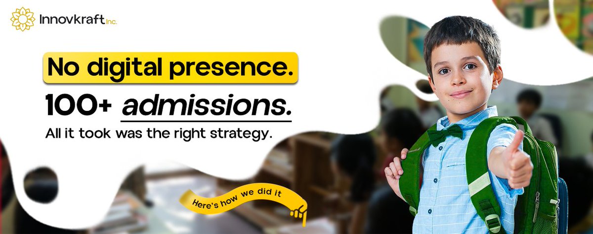 InnovKraft's tweet photo. From zero digital presence to 100+ admissions! 🎯
We helped a local preschool grow through achieving 7X ROAS and 5X lead growth in just 3 months.
🚀 Read the full case study: https://t.co/iYkokxaUqg
#digitalmarketingcompany  #CaseStudy #SchoolMarketing #LeadGeneration https://t.co/LqKjaMl3iN
