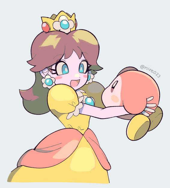 デイジー姫 「オレンジのようなワドルディと姫(再掲)」|にれのイラスト