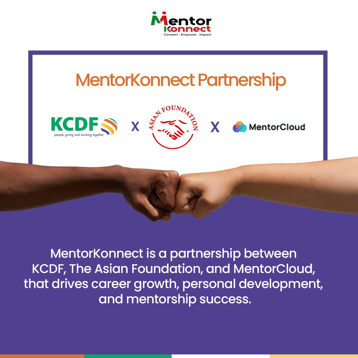 FOKCDFUS's tweet image. Mentor Konnect is a transformative mentorship programme powered by KCDF, Asian Foundation &amp;amp;
@MentorCloud. This initiative builds a supportive community through expert guidance and networking.  🔗 Sign up today:  
Mentors: bit.ly/4jmuk4m
Mentees: bit.ly/4jw6Zxi