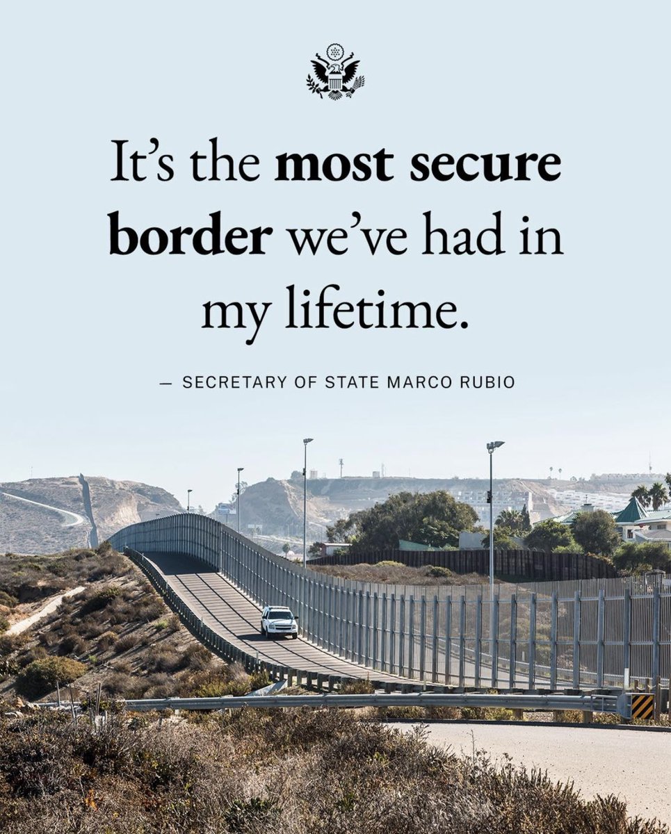 «Дигар касе намеояд, зеро онҳо медонанд, ки президент дар иҷрои қонунҳои муҳоҷирати мо ҷиддӣ аст.» - Котиби давлати Рубио

“People aren’t coming anymore because they know that the President is serious about enforcing our immigration laws.” — @secrubio