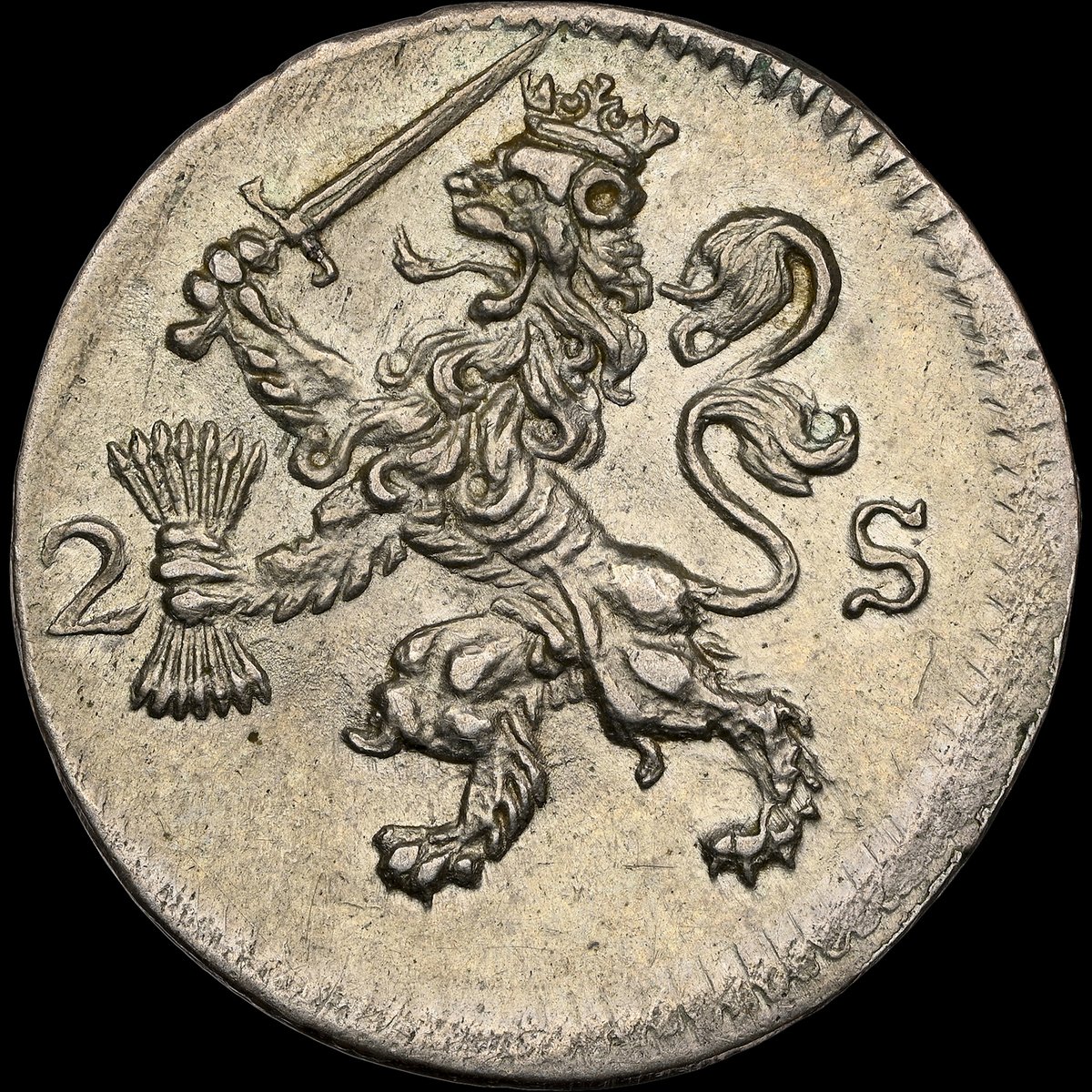 NGCcoin's tweet photo. Coin of the Day: For #MintErrorMonday, here is a Netherlands (1614-1734) 2 Stuivers with a Reverse Brockage Error. Find this coin and many others certified by NGC in a @HeritageAuction sale in June: https://t.co/0mLHrEKrOG #minterror #errorcoin #netherlands #stuivers #coins https://t.co/UWYVfNrvia