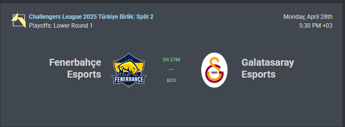 match day vs <a href="/GSEsports/">Galatasaray Espor</a>