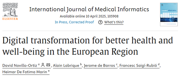 David Novillo Ortiz (@davidnovillo) on Twitter photo Excited to share a milestone over a year in the making: the special issue of <a href="/IJMedIn/">International Journal of Medical Informatics</a>, dedicated to #DigitalHealth in the WHO European Region.
Thanks to our incredible authors and contributors, we have been able to take a closer look at:
🏥Digital health governance and policy Excited to share a milestone over a year in the making: the special issue of <a href="/IJMedIn/">International Journal of Medical Informatics</a>, dedicated to #DigitalHealth in the WHO European Region.
Thanks to our incredible authors and contributors, we have been able to take a closer look at:
🏥Digital health governance and policy