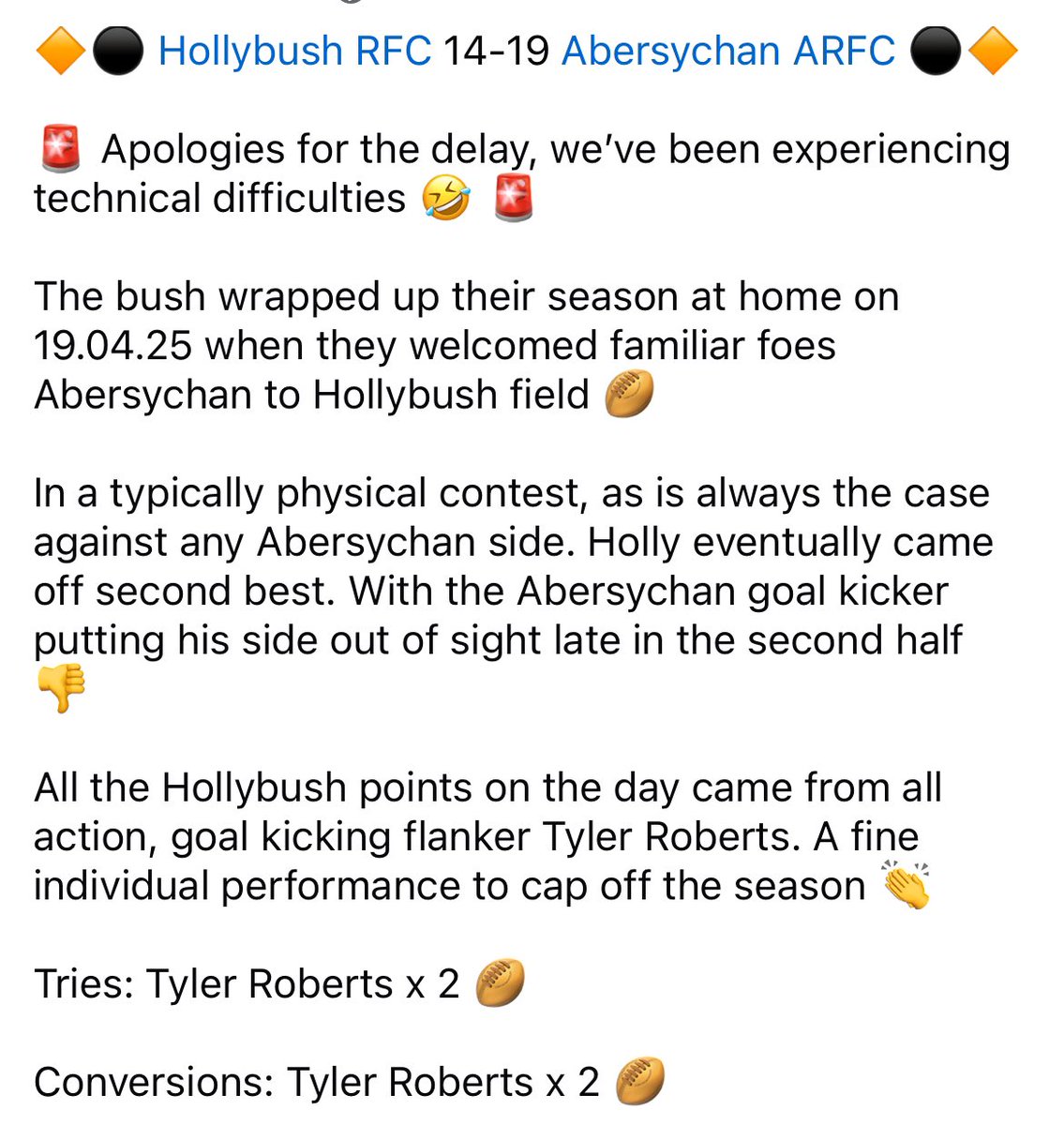Hollybush RFC tweet media